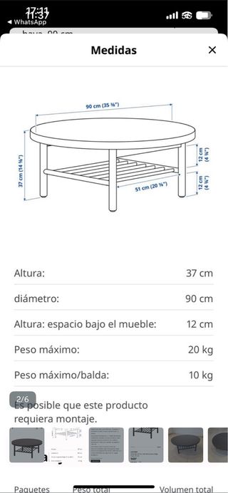 Mesa de centro madera - IKEA Listerby