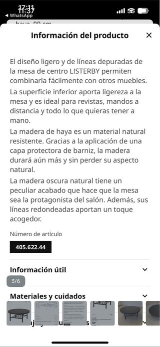 Mesa de centro madera - IKEA Listerby