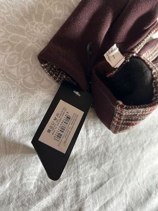 Guantes de invierno cuadros mujer