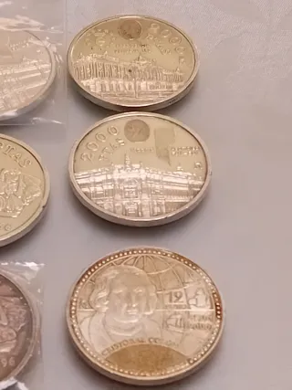 Monedas 2000 Pesetas y ,12 euros plata, de ley,925