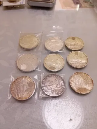 Monedas 2000 Pesetas y ,12 euros plata, de ley,925