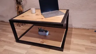 Mesa industrial metal y madera
