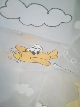 Retal Tela gasa infantil aviones y nubes