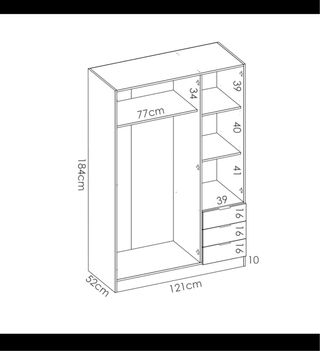 Armario blanco grande con cajones