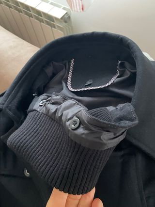 Parka de paño hombre elegante negra