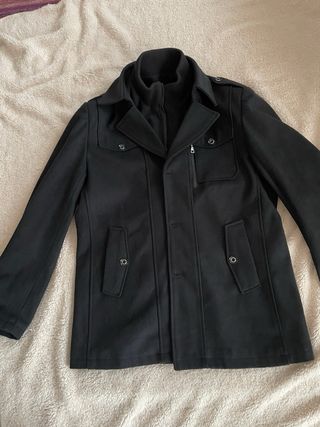 Parka de paño hombre elegante negra