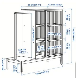 Armario Nordkisa Bambú Puerta Corredera