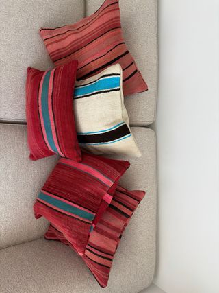 Conjunto 5 cojines lana hechos a mano
