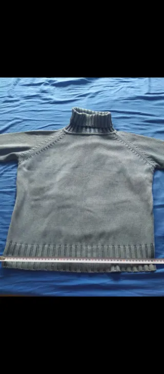 Jersey punto cuello alto señora gris