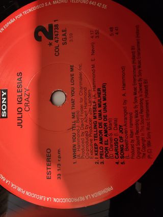 Vinilo Julio Iglesias Crazy