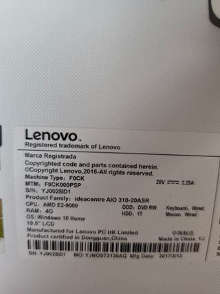 Lenovo Ideacentre AIO 310-20ASR