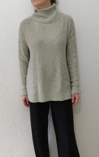 Jersey de cuello alto beige