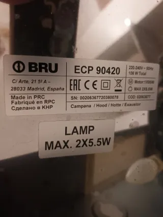 Campana extractora de cocina BRU 90cm