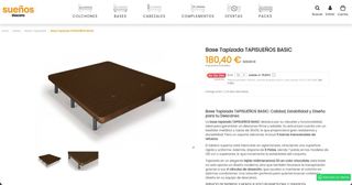 Somier - Base tapizada 150x200cm marrón