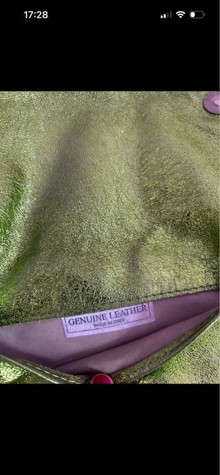 Bolso Piel Metalizado Verde