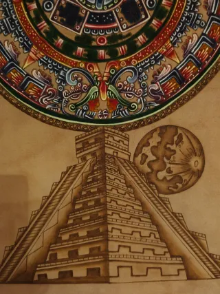 Quadro Messicano Cornice Legno Carta