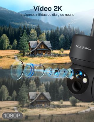 Cámara 4G solar 2.5K PTZ exterior WT08