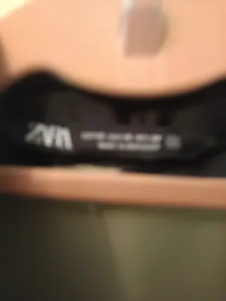 Blusa Zara Raso Rayas Beige y Negro