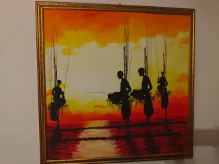 Dipinto Sri Lanka con cornice dorata