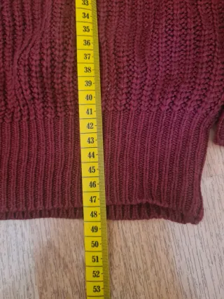 Jersey tricolor de punto burdeos, crema y blanco