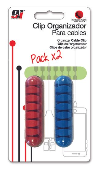 Pack 6 Organizadores Cable 7 Clips 1.4cm