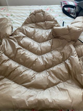 Chaqueta anorak invierno beige/dorada