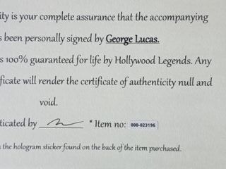 Autofrafo de George Lucas - Star Wars