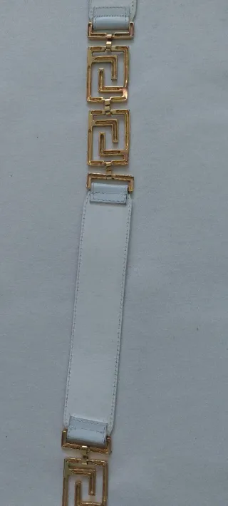 Cinturón Versace Mujer Blanco y Dorado  85 cm