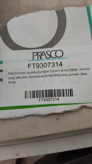 Espejo Retrovisor Fiat Ducato/Citroën Jumper