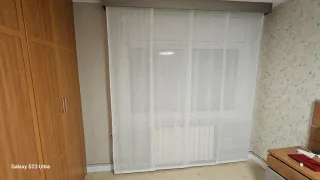 Cortina panel gapones beige con contrapeso