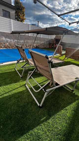 Tumbona Acero Plegable Exterior Beige