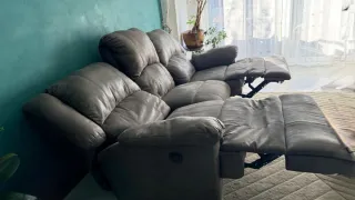 Divano elettrico 3 posti grigio