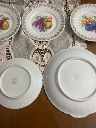 Plato Grande y 5 Platos Postre Santa Clara