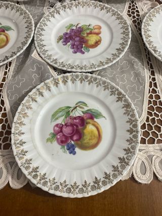 Plato Grande y 5 Platos Postre Santa Clara