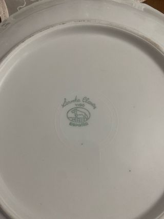 Plato Grande y 5 Platos Postre Santa Clara