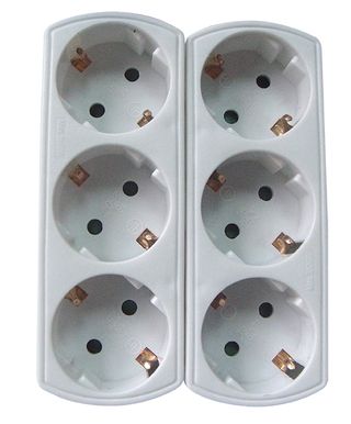 Pack 2 ladrones adaptadores 3 Tomas Schuko