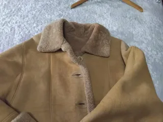 Chaquetón Piel Cordero Beige/Marrón