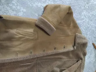 Chaquetón Piel Cordero Beige/Marrón