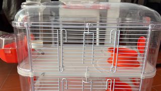 Jaula hámster 3 niveles naranja y transparente