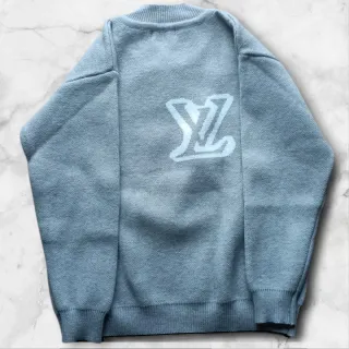 Maglione Louis Vuitton Logo Intarsia Grigio NWT