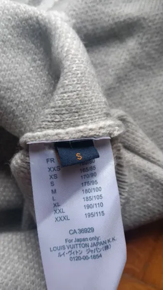 Maglione Louis Vuitton Logo Intarsia Grigio NWT