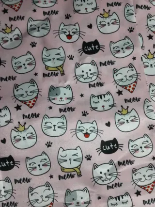 Scampolo stoffa gattini rosa meow cute