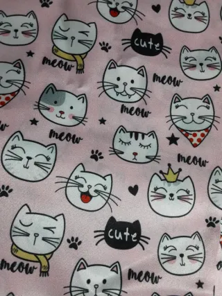 Scampolo stoffa gattini rosa meow cute
