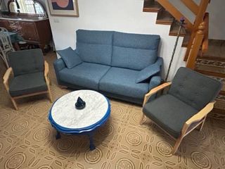 Sofá 2 plazas azul