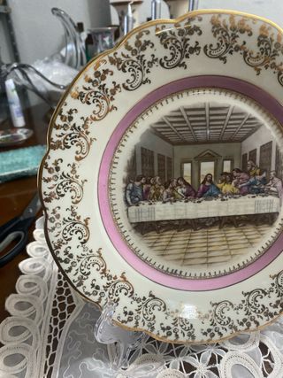 Plato porcelana antigua La Última Cena