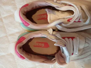 Deportivas Mustang Mujer Beige y Rosa