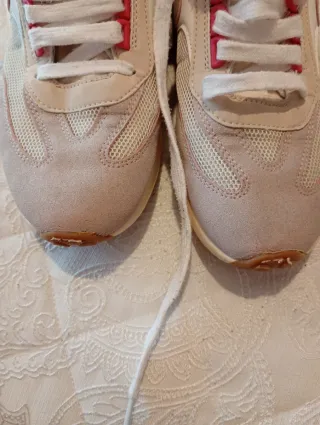 Deportivas Mustang Mujer Beige y Rosa