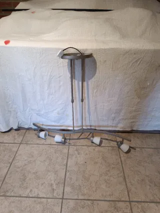 Lámpara extensible plata y cristal