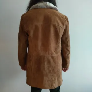 Abrigo Vintage Piel Ante Marrón