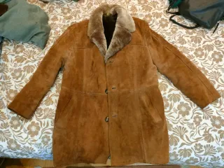 Abrigo Vintage Piel Ante Marrón